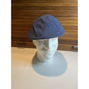 Stefeno Sport Handmade Alonso Linen Newsboy Newsie Navy Blue Hat Cap SZ 57 Med